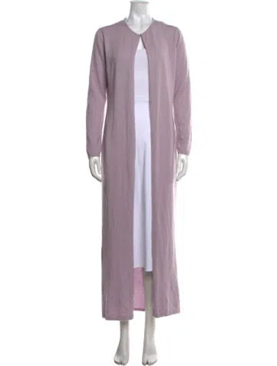 Pre-owned Vera Wang Cashmere Open Front Sweater In Purple