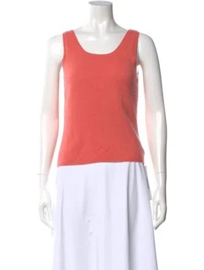 Pre-owned Vera Wang Cashmere Scoop Neck Top In Pink