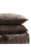 Vera Wang Chenille Box Quilt Set In Brown
