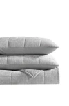 Vera Wang Chenille Box Quilt Set In Silver Grey