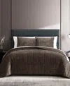 Vera Wang Chenille Box Solid 3-pc. Quilt Set, Queen In Chocolate Brown