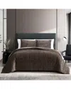 Vera Wang Chenille Box Solid Chenille Reversible Quilt Set In Brown