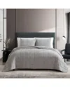 Vera Wang Chenille Box Solid Chenille Reversible Quilt Set In Grey