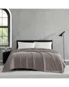 Vera Wang Chenille Jacquard Bonded Plush Blanket In Brown