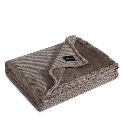 Vera Wang Chenille Jacquard Plush Blanket, King In Brown
