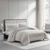 Vera Wang Chenille Waffle Stripe 3 Piece Comforter Set, Queen In Moonlight