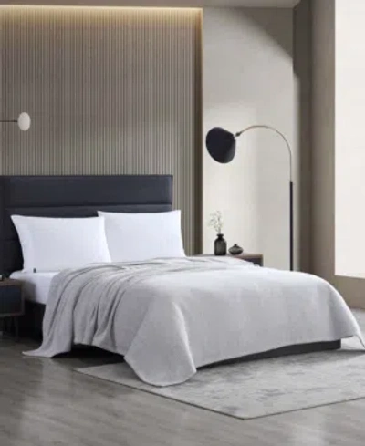 Vera Wang Closeout!  Chenille Pique Blanket, Full/queen In Pale Gray