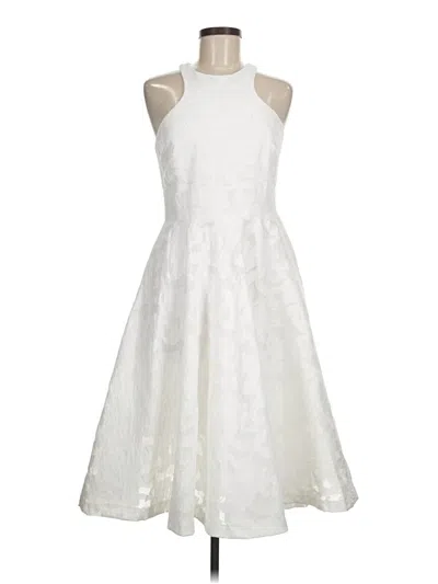 Pre-owned Vera Wang Cocktail Dress In White