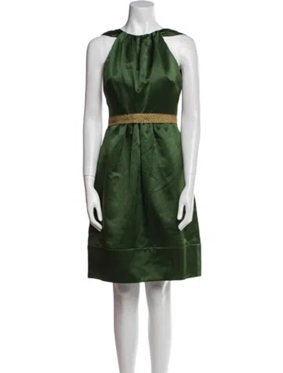 Pre-owned Vera Wang Colorblock Pattern Mini Dress In Green