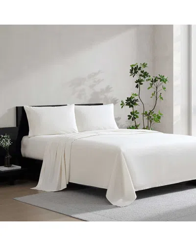 Vera Wang Cool Comfort Cotton Percale Solid Sheet Set In White