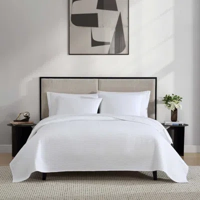 Vera Wang Cotton Voile Solid White Quilt Set
