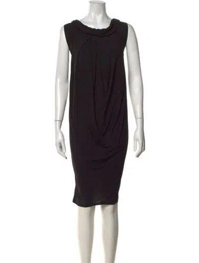 Pre-owned Vera Wang Cowl Neck Knee-length Dress In Black