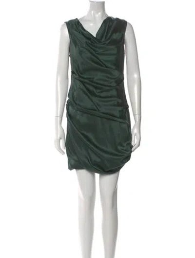 Pre-owned Vera Wang Cowl Neck Knee-length Dress In Multi