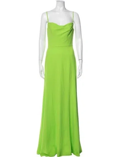 Pre-owned Vera Wang Cowl Neck Long Dress In Green