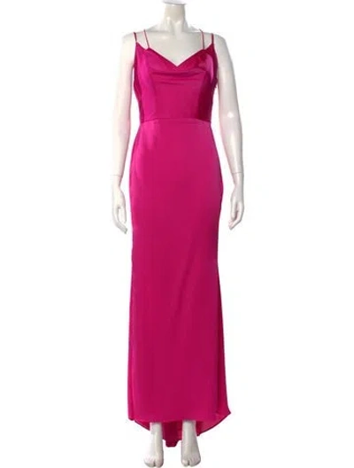 Pre-owned Vera Wang Cowl Neck Long Dress In Pink
