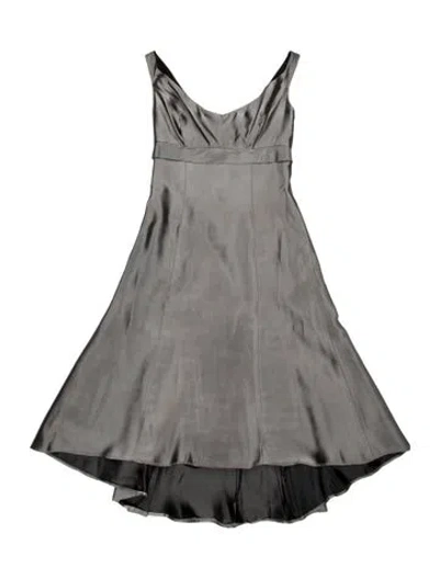 Pre-owned Vera Wang Cowl Neck Midi Length Dress In Gray