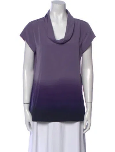 Pre-owned Vera Wang Cowl Neck Short Sleeve Top In Purple