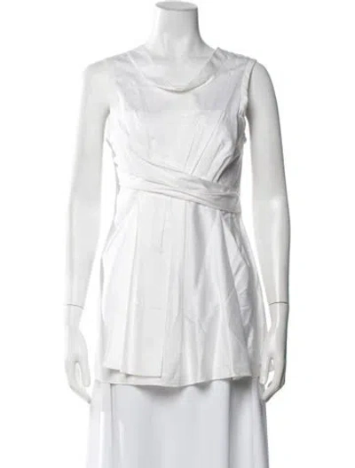 Pre-owned Vera Wang Cowl Neck Sleeveless Blouse In Neutrals