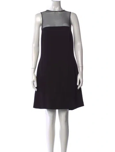 Pre-owned Vera Wang Crew Neck Knee-length Dress In Black