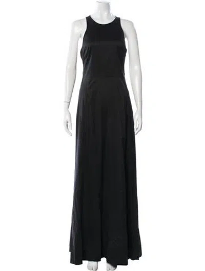 Pre-owned Vera Wang Crew Neck Long Dress In Black