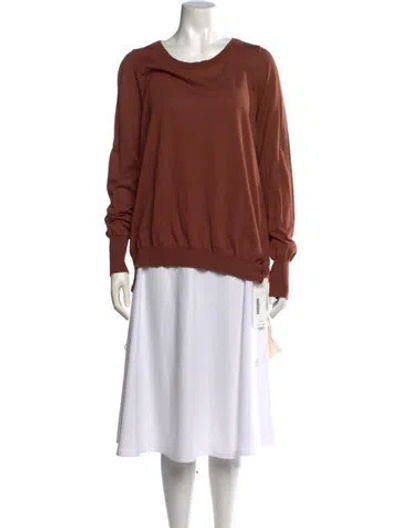 Pre-owned Vera Wang Crew Neck Long Dress In Neutrals
