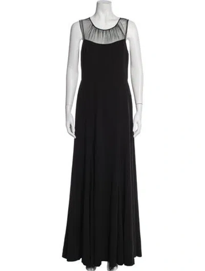 Pre-owned Vera Wang Crew Neck Long Dress W/ Tags In Black