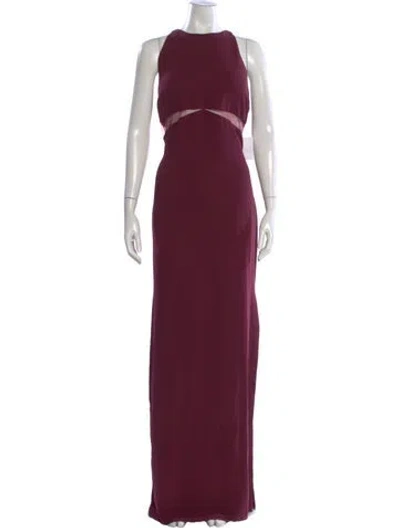 Pre-owned Vera Wang Crew Neck Long Dress W/ Tags In Burgundy