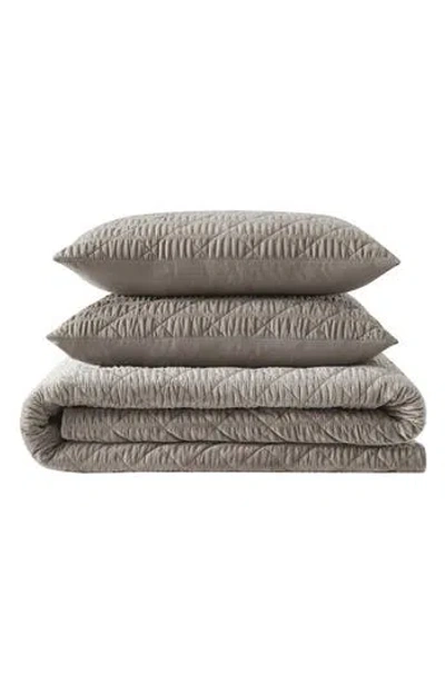 Vera Wang Crushed Velvet Comforter & Sham Set In Multi