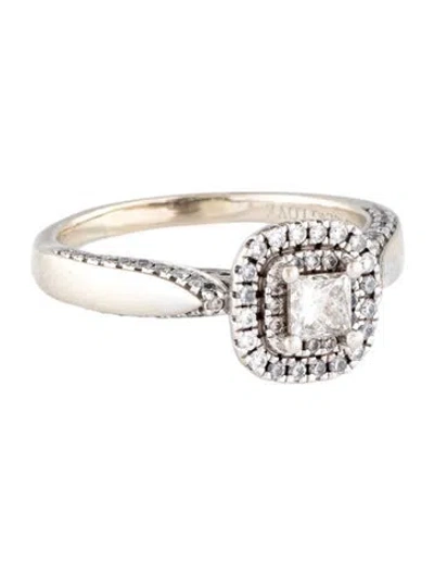 Pre-owned Vera Wang Diamond & Sapphire Love Engagement Ring In Multicolor