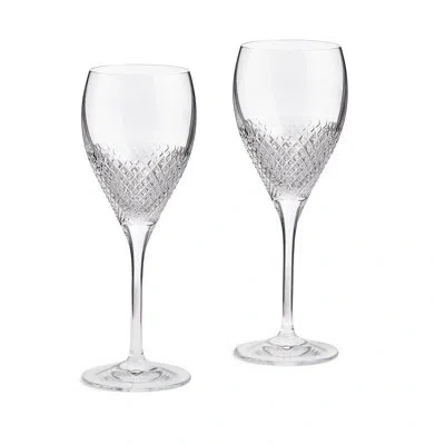 Vera Wang Diamond Mosai Goblet Pair In Clear