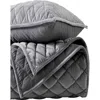 Vera Wang Diamond Velvet Quilt & Sham Set In Soft Charcoal