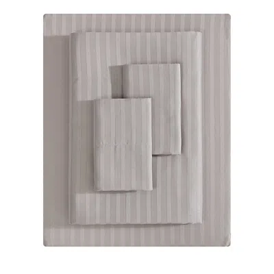 Vera Wang Dobby Stripe 4 Piece Sheet Set, Queen In Brown Clay