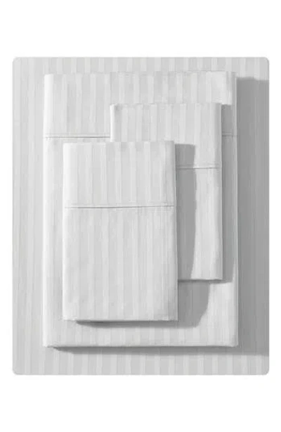Vera Wang Dobby Stripe Cotton Sheet Set In Light Pastel Grey