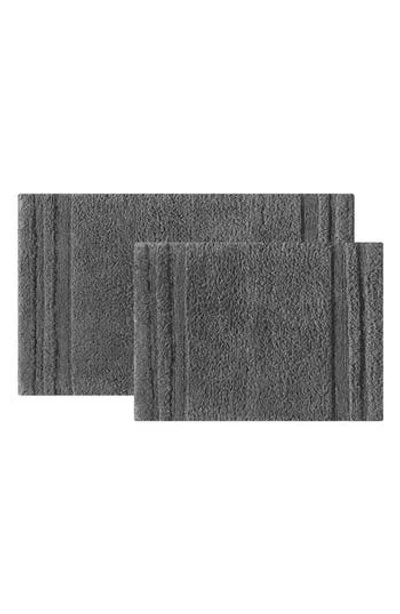 Vera Wang Eden Set Of 2 Cotton Terry Bath Rugs In Gray
