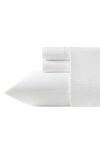 Vera Wang Vw Solid Egyptian Cotton Percale Sheet Set In White