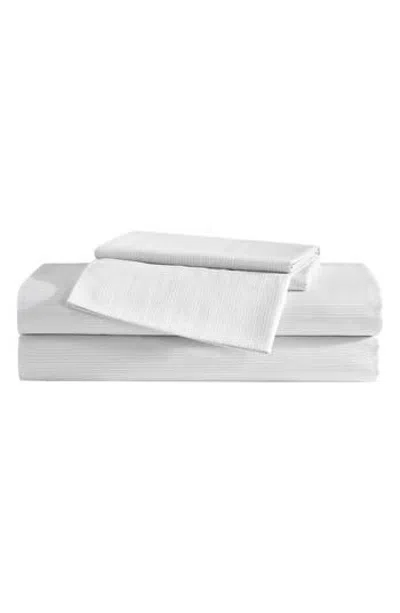 Vera Wang Etched Stripe Cotton Sheet Set In Gray