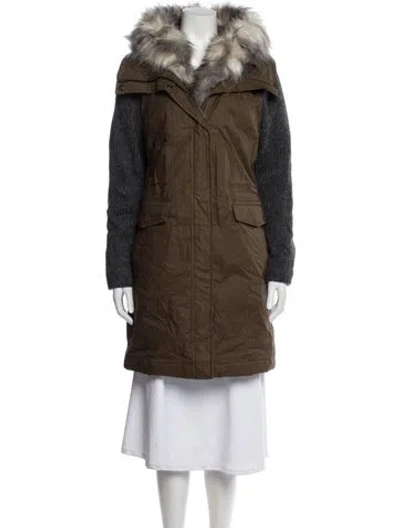 Pre-owned Vera Wang Faux Fur Coat In Neutral