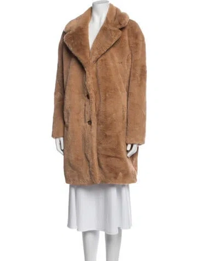 Pre-owned Vera Wang Faux Fur Coat In Neutrals