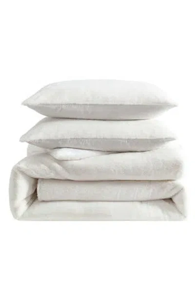 Vera Wang Faux Fur Comforter & Sham Set In White