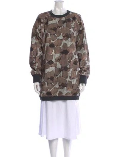 Pre-owned Vera Wang Floral Print Crew Neck Sweatshirt In Multi