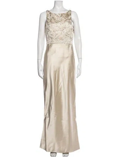 Pre-owned Vera Wang Floral Print Long Dress In Multi