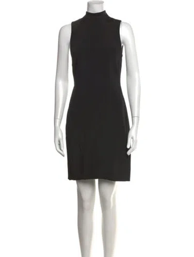 Pre-owned Vera Wang Graphic Print Mini Dress In Black