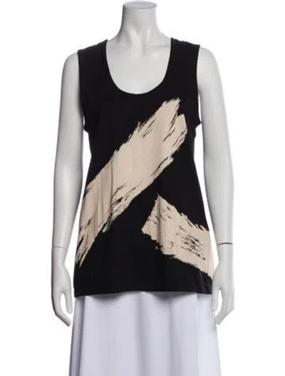 Pre-owned Vera Wang Graphic Print Scoop Neck Top In Multi
