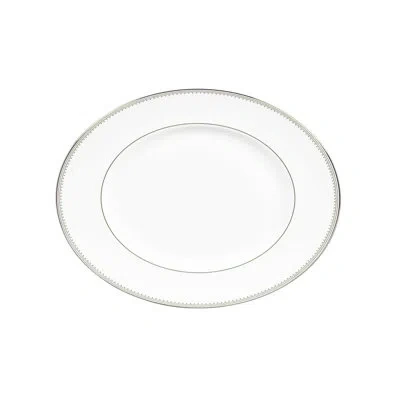 Vera Wang Grosgrain Bone China Platter In White;platinum