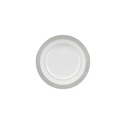 Vera Wang Grosgrain Dessert Plate In White;silver