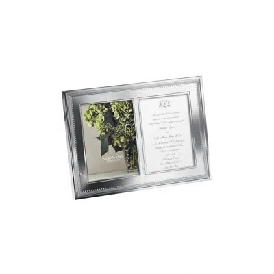 Vera Wang Grosgrain Double Picture Frame In Silver