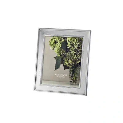 Vera Wang Grosgrain Picture Frame In Silver