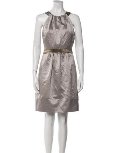 Pre-owned Vera Wang Halterneck Knee-length Dress In Pink