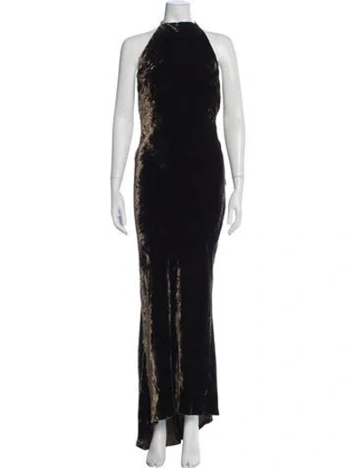 Pre-owned Vera Wang Halterneck Long Dress In Blue