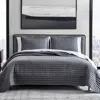 Vera Wang Herringbone Stitch Charcoal Quilt Set, Queen In Gray